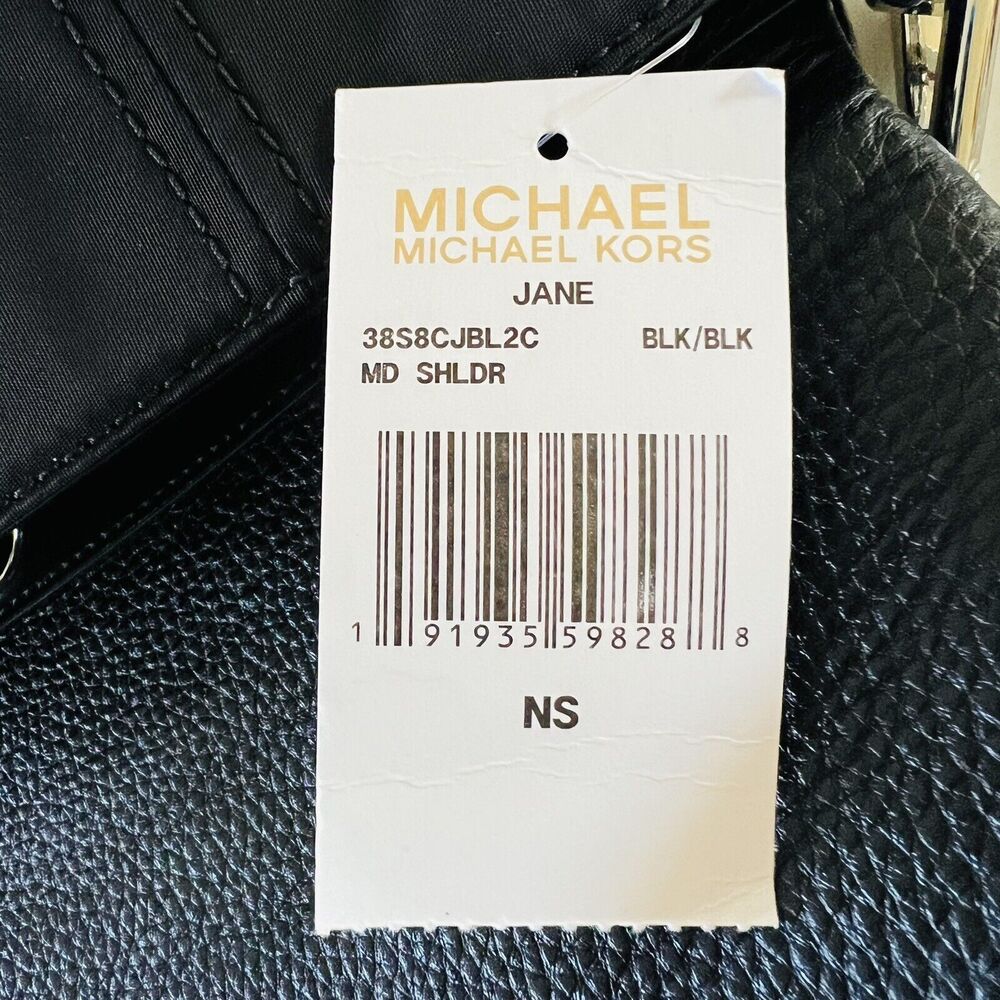 MICHAEL KORS Jane Black Nylon Leather Medium Shoulder Bag - Picture 12 of 12